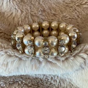 J. Crew pearl and rhinestone bracelet
